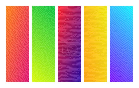 Ilustración de Conjunto de fondos de gradiente de reacción turing. Patrón abstracto de difusión con formas caóticas. Ilustración vectorial - Imagen libre de derechos