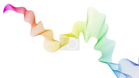 Photo for Abstract backdrop with colorful wave gradient lines on white background. Modern technology background, wave design. Vector illustration - Royalty Free Image