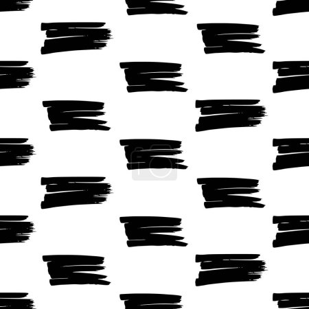 Illustration for Seamless pattern with black marker scribbles on white background. Vector illustration - Royalty Free Image