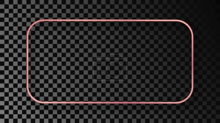 Ilustración de Marco rectangular redondeado brillante de oro rosa con sombra aislada sobre fondo transparente. Marco brillante con efectos brillantes. Ilustración vectorial - Imagen libre de derechos