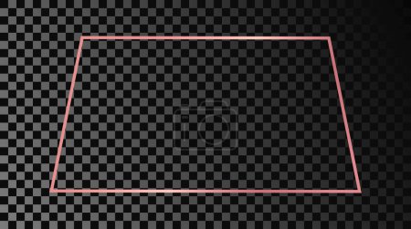 Ilustración de Marco trapezoidal brillante de oro rosa aislado sobre fondo transparente oscuro. Marco brillante con efectos brillantes. Ilustración vectorial - Imagen libre de derechos