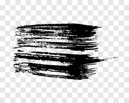 Illustration for Black brush stroke. Hand drawn ink spot isolated on transparent background. Vector illustration - Royalty Free Image