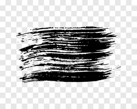 Ilustración de Pincelada negra. Mancha de tinta dibujada a mano aislada sobre fondo transparente. Ilustración vectorial - Imagen libre de derechos