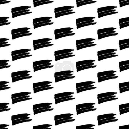 Ilustración de Seamless pattern with black marker scribbles on white background. Vector illustration - Imagen libre de derechos