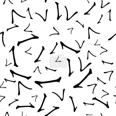 Ilustración de Patrón sin costura con forma de garabato dibujado a mano boceto negro sobre fondo blanco. Textura grunge abstracta. Ilustración vectorial - Imagen libre de derechos
