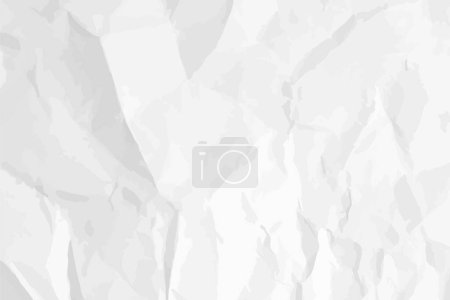 Illustration for White clean crumpled paper background. Horizontal crumpled empty paper template for posters and banners. Vector illustration - Royalty Free Image