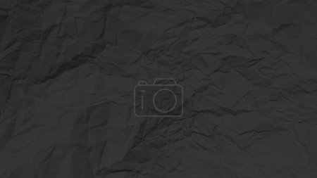 Illustration for Black clean crumpled paper background. Horizontal crumpled empty paper template for posters and banners. Vector illustration - Royalty Free Image