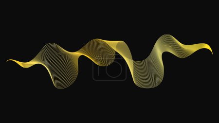 Photo for Abstract backdrop with luxury golden waves on dark background. Modern technology background, wave design. Vector illustration - Royalty Free Image