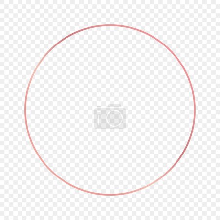 Rose gold glowing circle frame isolated on transparent background. Shiny frame with glowing effects. Vector illustration