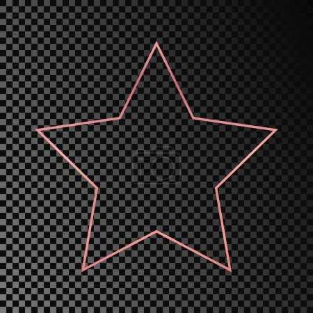 Ilustración de Marco de forma de estrella brillante de oro rosa aislado sobre fondo transparente oscuro. Marco brillante con efectos brillantes. Ilustración vectorial - Imagen libre de derechos