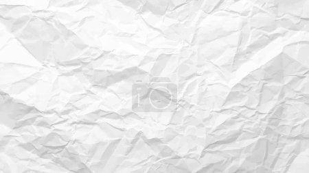 Weißer, sauberer, zerknitterter Papierhintergrund. Horizontal zerknüllte leere Papiervorlage für Poster und Banner. Vektorillustration