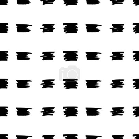 Téléchargez les illustrations : Seamless pattern with black marker scribbles on white background. Vector illustration - en licence libre de droit