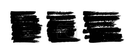 Illustration for Scribble with a black marker. Set of three doodle style various scribbles. Black hand drawn design elements on white background. Vector illustration - Royalty Free Image