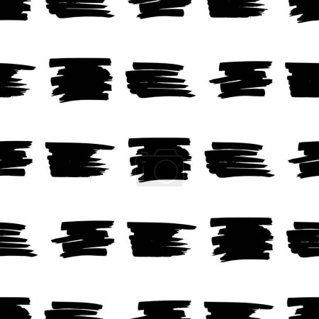 Illustration for Seamless pattern with black marker scribbles on white background. Vector illustration - Royalty Free Image