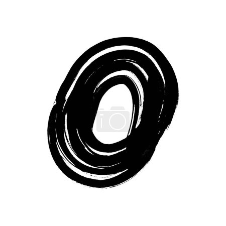 Illustration for Black grunge brush stroke in circle form. Painted ink circle. Ink spot isolated on white background. Vector illustration - Royalty Free Image