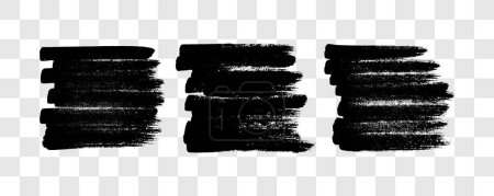 Illustration for Scribble with a black marker. Set of three doodle style various scribbles. Black hand drawn design elements on transparent background. Vector illustration - Royalty Free Image