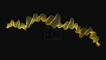 Ilustración de Fondo abstracto con olas doradas de lujo sobre fondo oscuro. Fondo de tecnología moderna, diseño de onda. Ilustración vectorial - Imagen libre de derechos