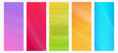 Illustration for Set of modern gradient backgrounds with lines. Header banner. Bright geometric abstract presentation backdrops. Vector illustration - Royalty Free Image