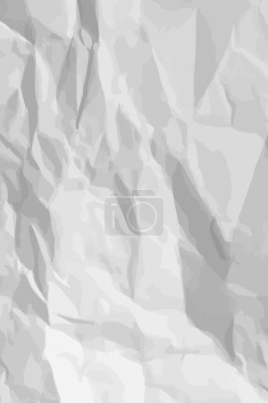 Illustration for White clean crumpled paper background. Vertical crumpled empty paper template for posters and banners. Vector illustration - Royalty Free Image