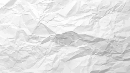 Téléchargez les illustrations : Fond de papier froissé blanc propre. Gabarit papier vide froissé horizontal pour affiches et bannières. Illustration vectorielle - en licence libre de droit