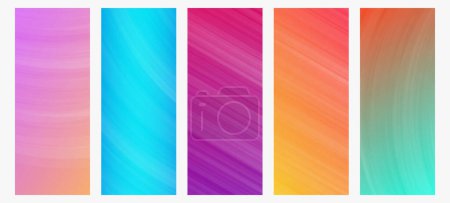Illustration for Set of modern gradient backgrounds with lines. Header banner. Bright geometric abstract presentation backdrops. Vector illustration - Royalty Free Image