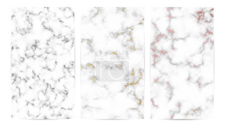 Ilustración de Set de fondos de textura de mármol. Conjunto de tres fondos abstractos diferentes de piedra de granito de mármol. Ilustración vectorial - Imagen libre de derechos