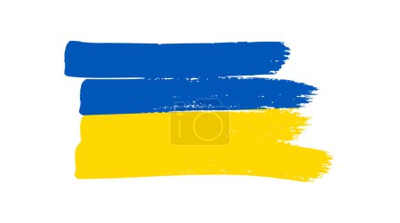 Ilustración de Bandera nacional ucraniana en estilo grunge. Pintado con una pincelada bandera de Ucrania. Ilustración vectorial - Imagen libre de derechos