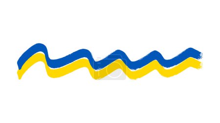 Illustration for Ukrainian national flag in grunge style. Painted with a brush stroke flag of Ukraine. Vector illustration - Royalty Free Image