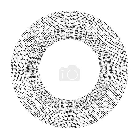 Illustration for Abstract black halftone dotted background in circle form. Circle halftone dots. Vector illustration - Royalty Free Image