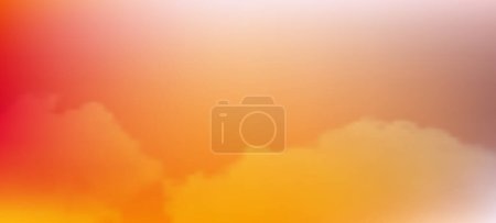 Modern orange and green gradient backgrounds with clouds. Header banner. Bright abstract presentation backdrop. Vector illustration