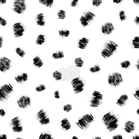 Ilustración de Patrón sin costuras con mancha de garabatos dibujados a mano oscura sobre fondo blanco. Textura grunge abstracta. Ilustración vectorial - Imagen libre de derechos