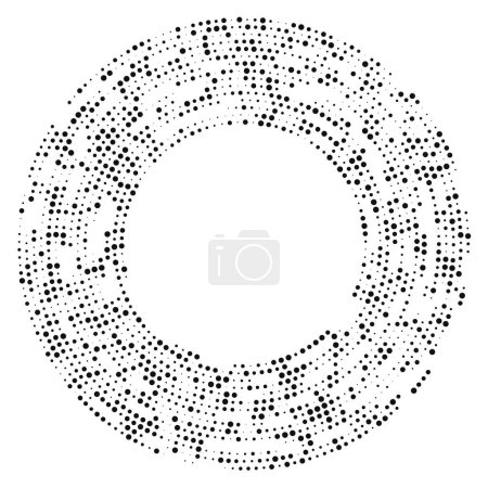 Ilustración de Fondo de punto negro abstracto de medio tono en forma de círculo. Círculo de puntos de medio tono. Ilustración vectorial - Imagen libre de derechos