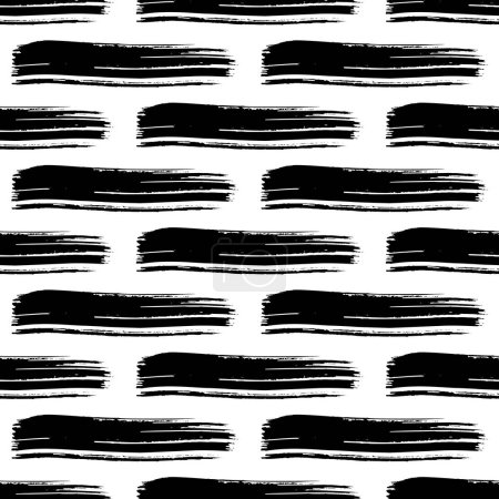 Ilustración de Patrón sin costuras con mancha de garabatos dibujados a mano oscura sobre fondo blanco. Textura grunge abstracta. Ilustración vectorial - Imagen libre de derechos