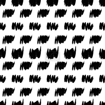 Nahtloses Muster mit dunkler handgezeichneter Kritzelei auf weißem Hintergrund. Abstrakte Grunge-Textur. Vektorillustration