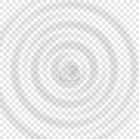 Vue panoramique sur l'eau ondulée. Splash anneaux concentriques d'eau avec des ondes circulaires isolées sur fond transparent. Illustration vectorielle