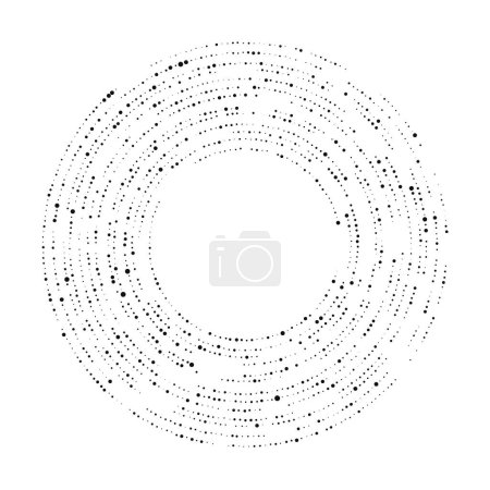 Ilustración de Fondo de punto negro abstracto de medio tono en forma de círculo. Círculo de puntos de medio tono. Ilustración vectorial - Imagen libre de derechos
