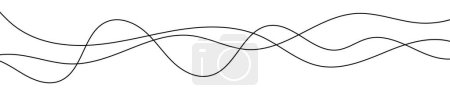 Ilustración de Líneas onduladas curvas delgadas. Tres líneas onduladas negras sobre fondo blanco. Ilustración vectorial - Imagen libre de derechos