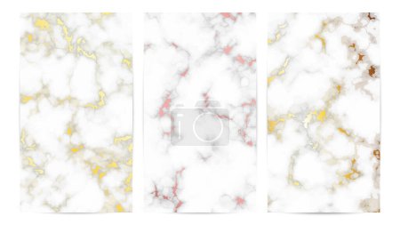 Ilustración de Set de fondos de textura de mármol. Conjunto de tres fondos abstractos diferentes de piedra de granito de mármol. Ilustración vectorial - Imagen libre de derechos