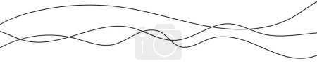 Ilustración de Líneas onduladas curvas delgadas. Tres líneas onduladas negras sobre fondo blanco. Ilustración vectorial - Imagen libre de derechos