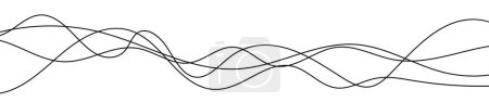 Ilustración de Líneas onduladas curvas delgadas. Cuatro líneas onduladas negras sobre fondo blanco. Ilustración vectorial - Imagen libre de derechos