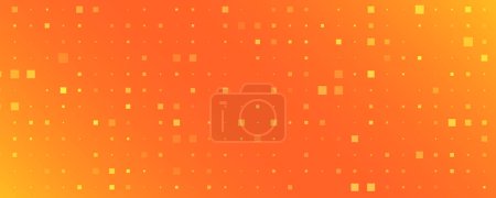 Illustration for Abstract geometric background with squares. Orange pixel background with empty space. Vector illustration - Royalty Free Image