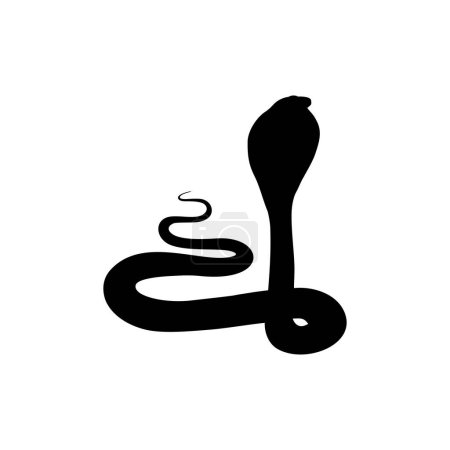 Illustration for Silhouette of the Cobra Snake for Logo, Pictogram, Website or Graphic Design Element. Vector Illustration - Royalty Free Image