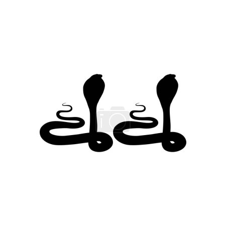 Foto de Silueta del Par de la Serpiente Cobra para Logo, Pictograma, Sitio Web o Elemento de Diseño Gráfico. Ilustración vectorial - Imagen libre de derechos