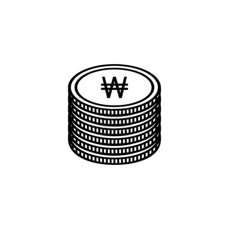 Illustration for Korea Currency Icon Symbol, Won, KRW Sign. Vector Illustration - Royalty Free Image