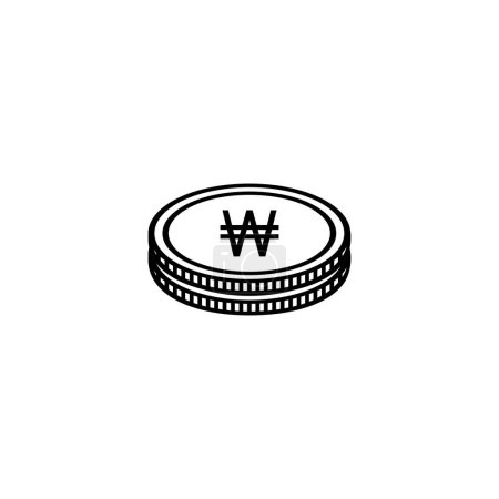 Illustration for Korea Currency Icon Symbol, Won, KRW Sign. Vector Illustration - Royalty Free Image