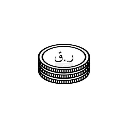 Illustration for Qatar Currency Icon Symbol, Qatari Riyal (Arabic Version), QAR Sign. Vector Illustration - Royalty Free Image