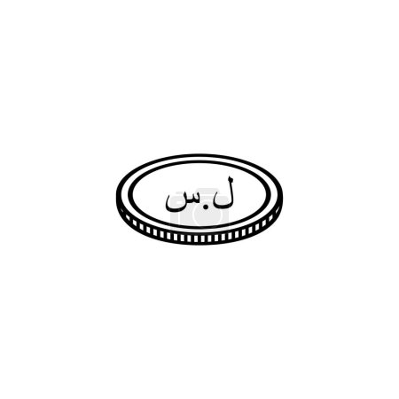 Téléchargez les illustrations : Syrie Icône de monnaie Symbole. Livre syrienne, SYP Sign. Illustration vectorielle - en licence libre de droit