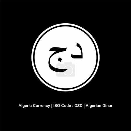 Foto de Argelia (El Djazar), Al Jazair Moneda. Dinar argelino, signo DZD. Ilustración vectorial - Imagen libre de derechos