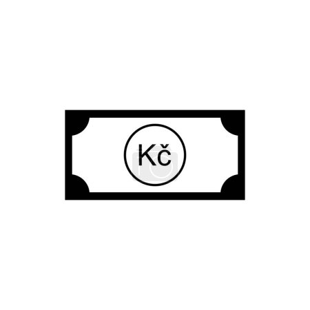 Téléchargez les illustrations : Symbole d'icône de monnaie tchèque, couronne tchèque, signe CZK. Illustration vectorielle - en licence libre de droit