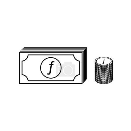 Ilustración de Símbolo de moneda de Aruba, icono de Aruba Florin, signo AWG. Ilustración vectorial - Imagen libre de derechos